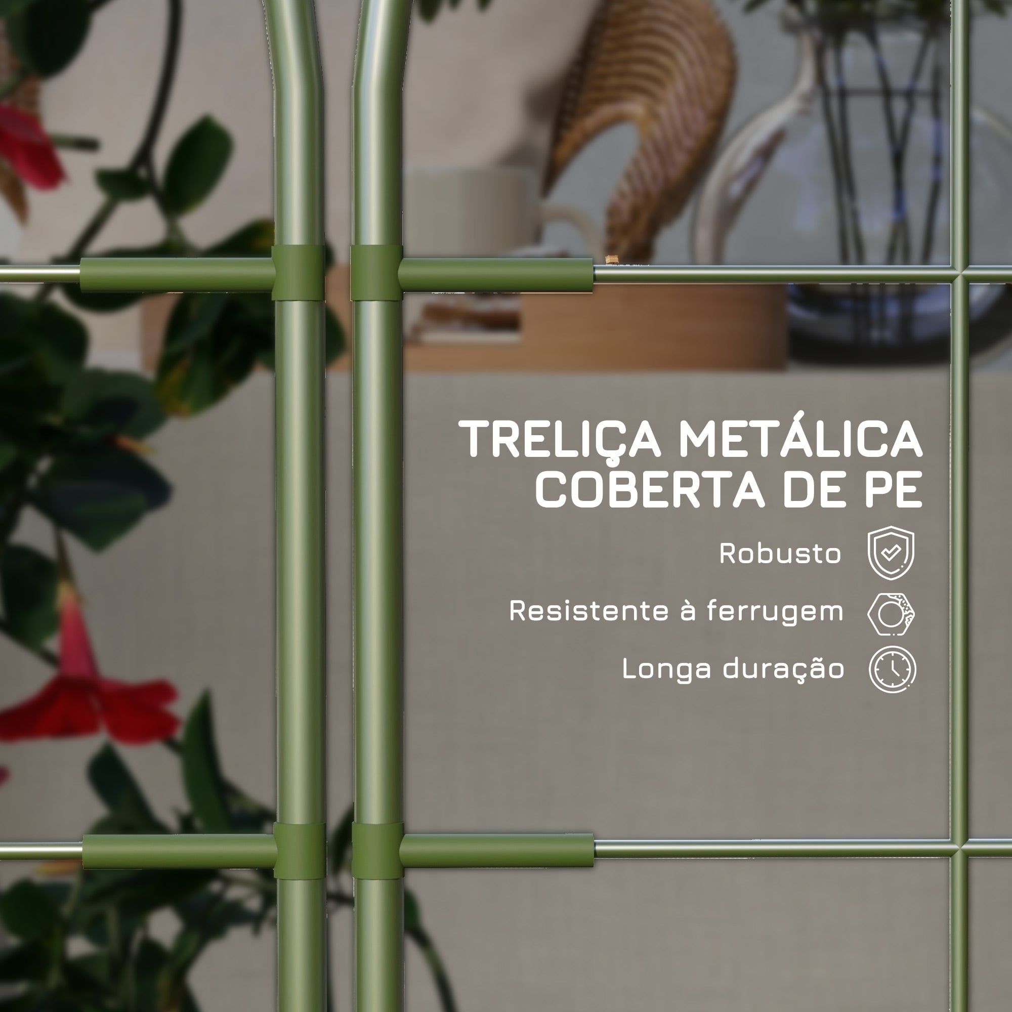 Conjunto de 4 Treliças de Jardim 40x90 cm Verde