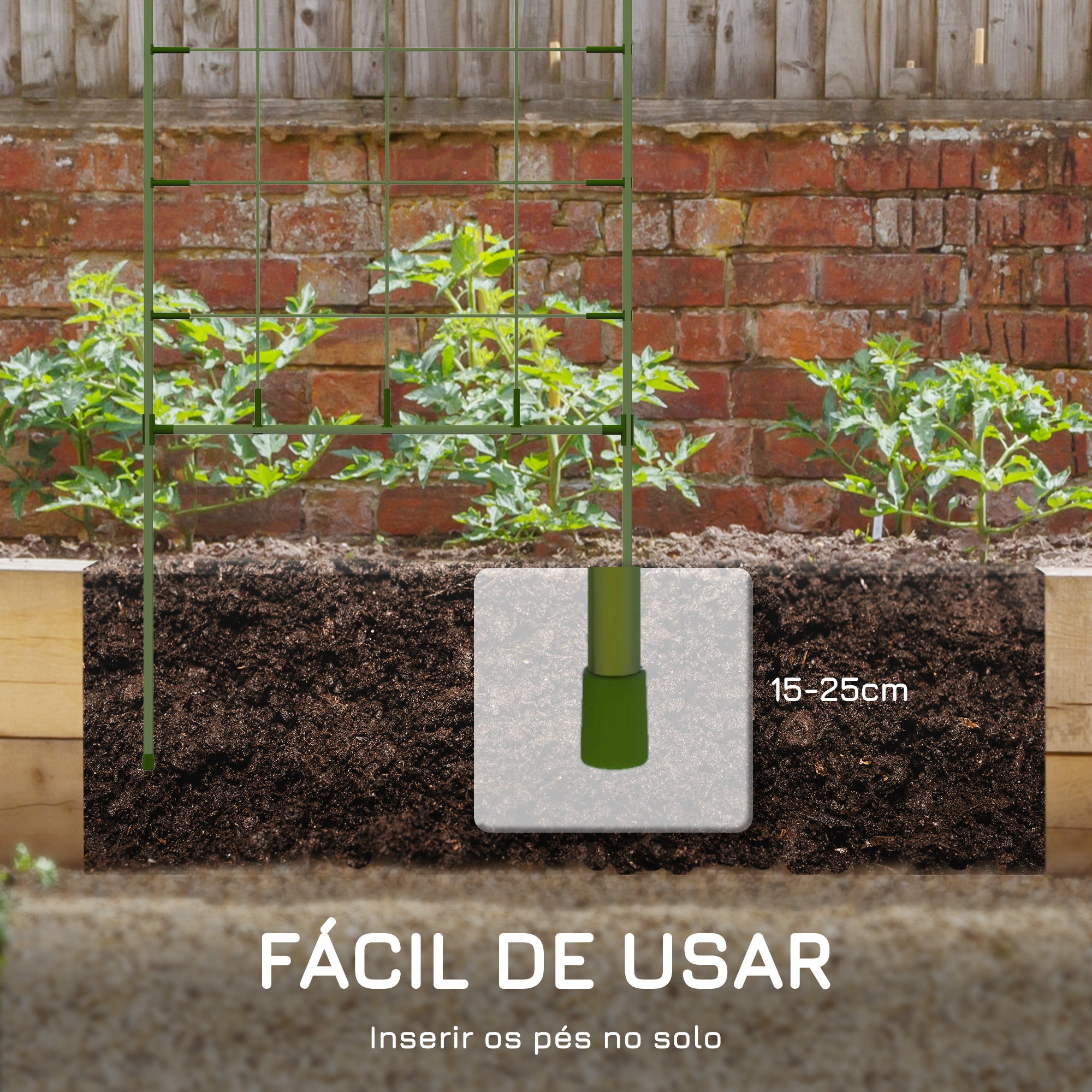 Conjunto de 4 Treliças de Jardim 40x90 cm Verde