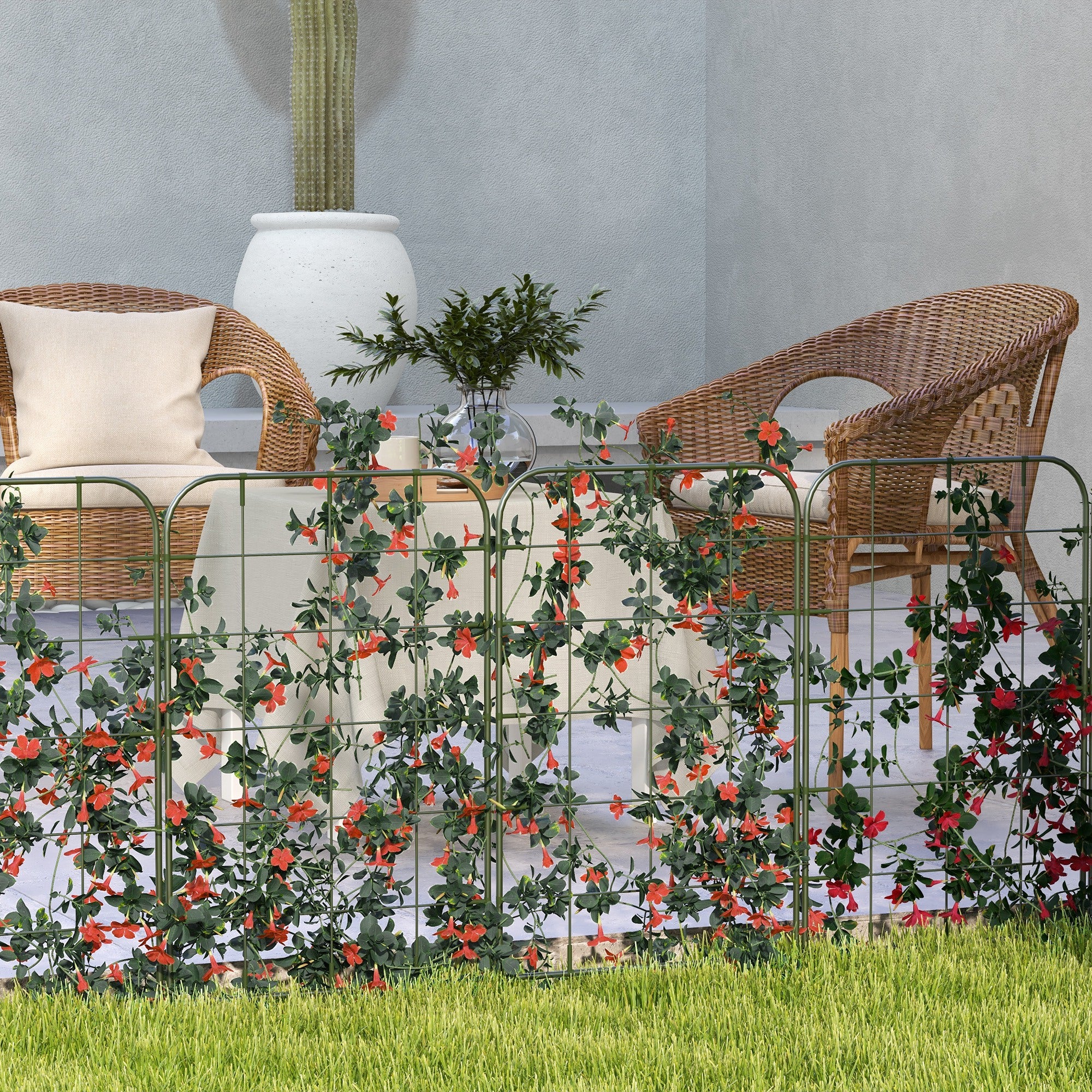 Conjunto de 4 Treliças de Jardim 40x90 cm Verde