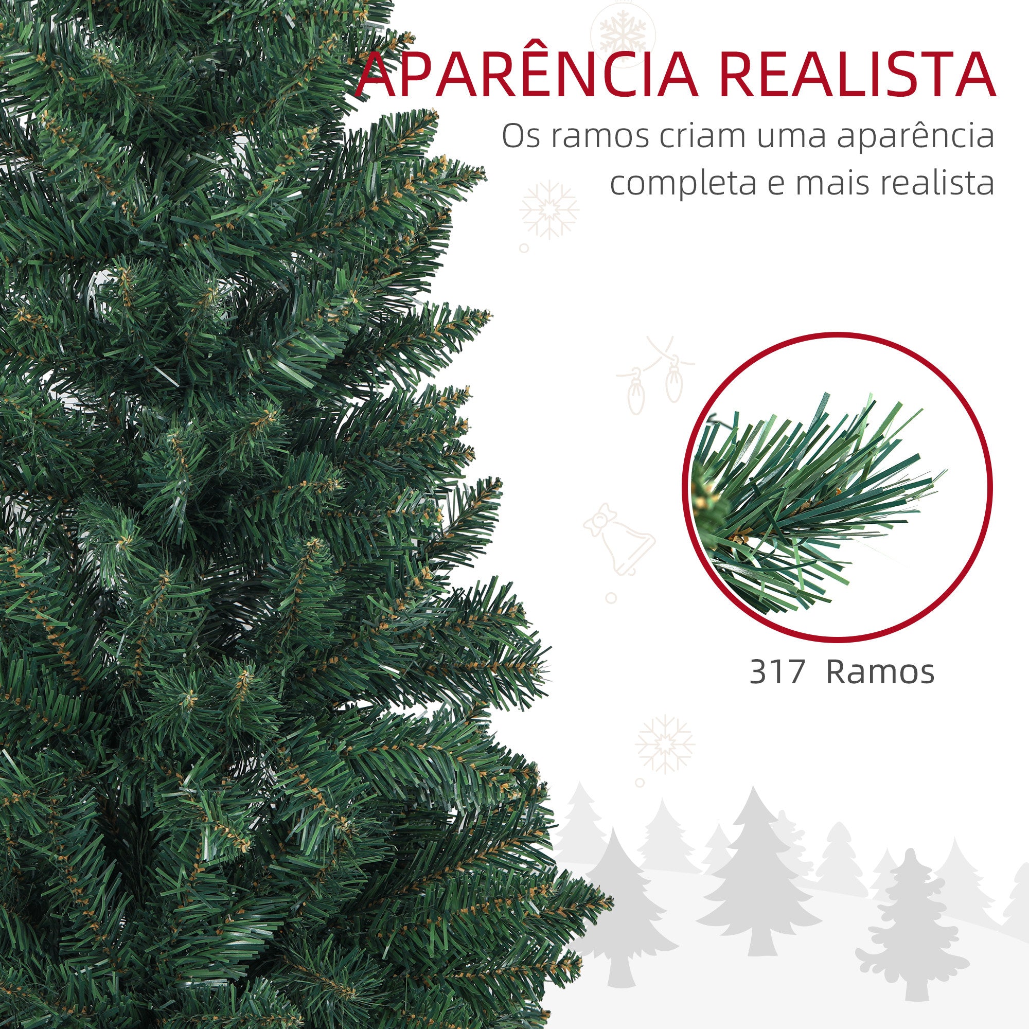 Árvore de Natal Slim Verde 150 cm - Ø55x150 cm
