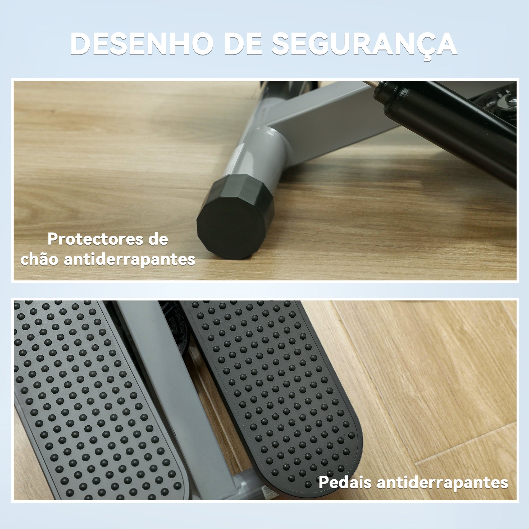 Mini Step Compacto com Bandas de Resistência 41x30,5x18,5 cm Cinzento