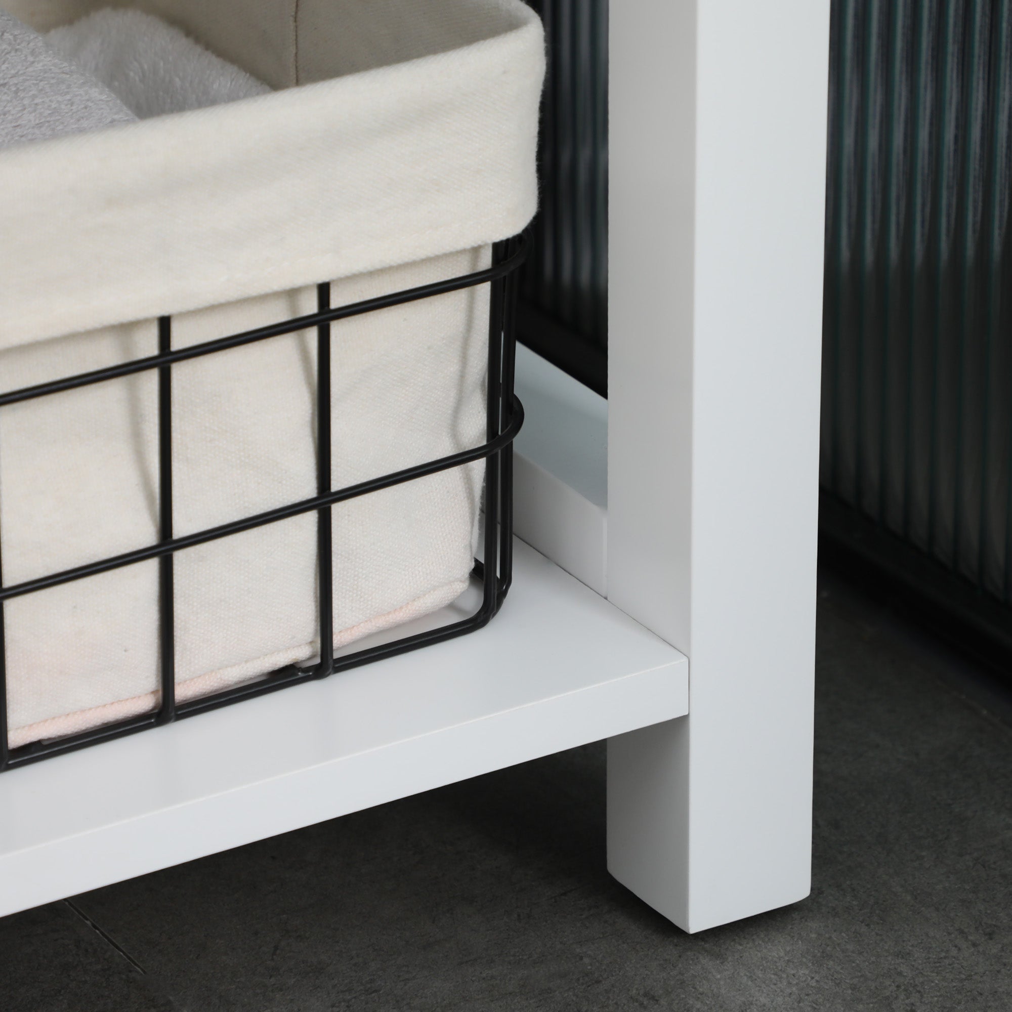 Coluna Casa de Banho Armário Alto com 2 Portas de Vidro 45x30x170 cm Branco