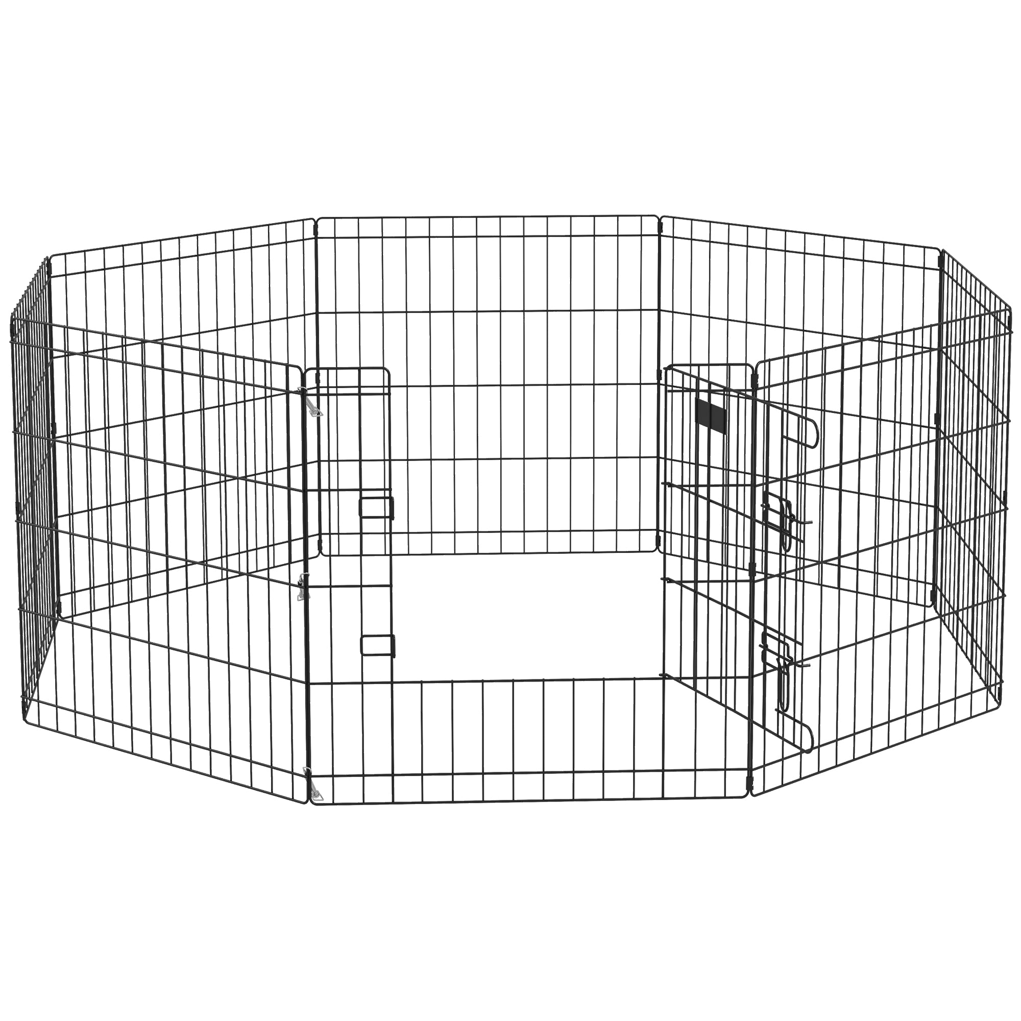 Parque para Cães 8 Painéis 61x61cm Preto - Espaçoso e Seguro