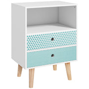 Mesa de Cabeceira Multiuso 45x30x65 cm Branco e Azul