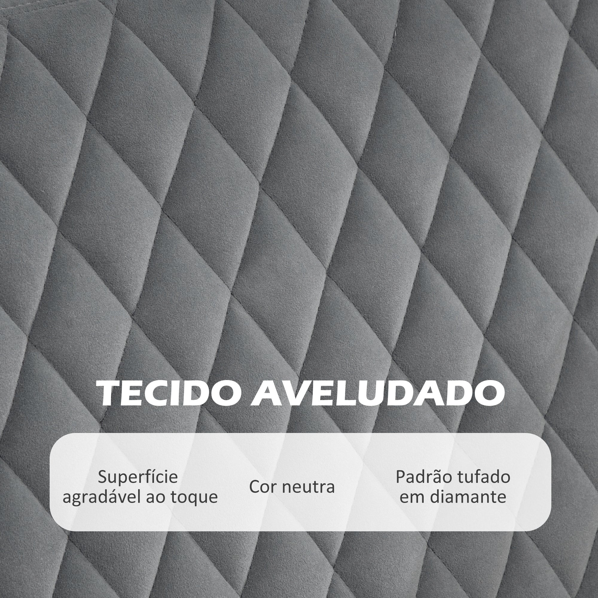 Sofá de 2 Lugares em Veludo Cinzento 124x69x76 cm