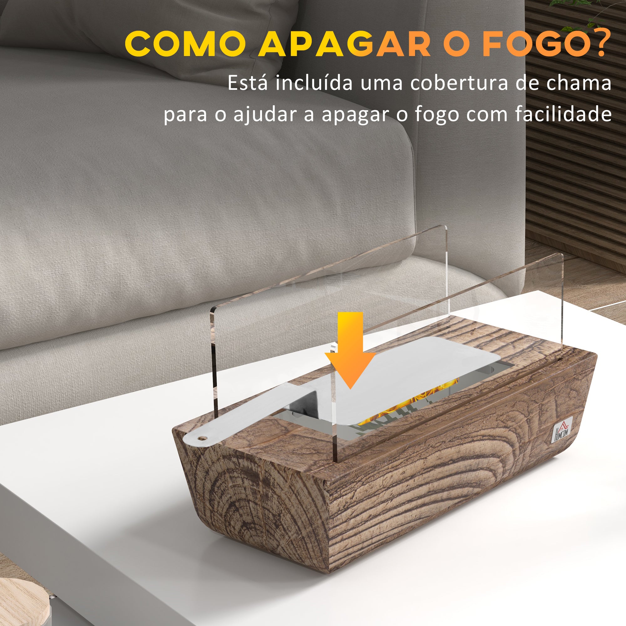Lareira de Bioetanol de Mesa 33x16x18 cm Cor de Madeira Natural