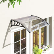 Marquise de Proteção/Toldo – 75x100 cm – Transparente e Preto – Policarbonato, Alumínio e PP