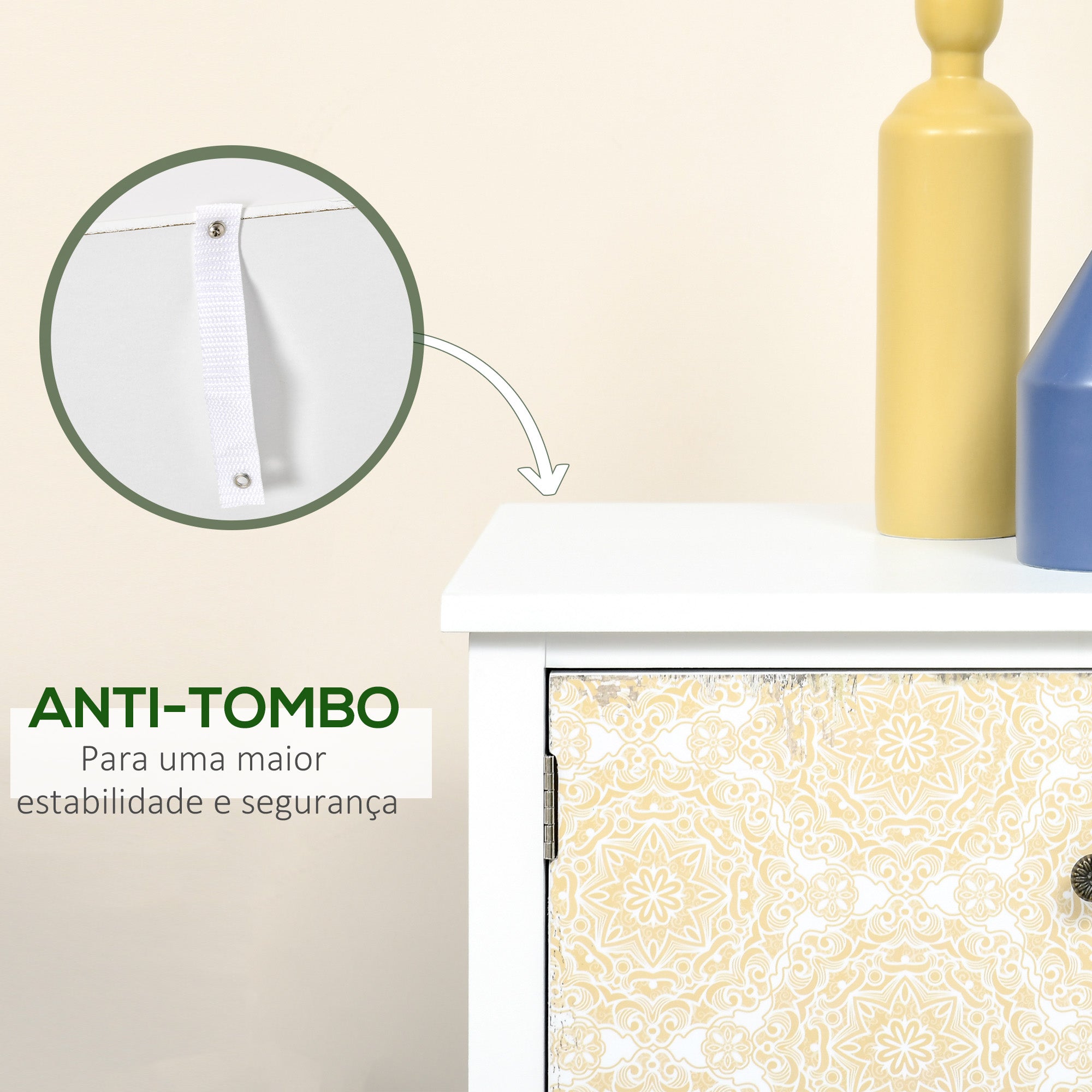 Cómoda Boémia Multicor – 68x34x80 cm – MDF e madeira