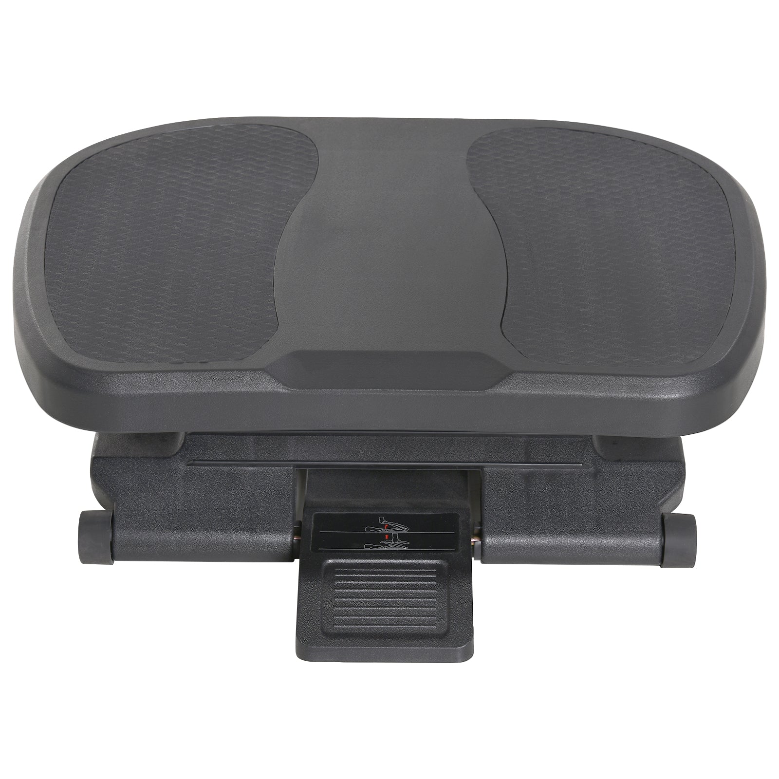 Apoio para os Pés com Inclinação de 0-30° e Massagem - 45x34x10-16,5 cm - Cor Preto