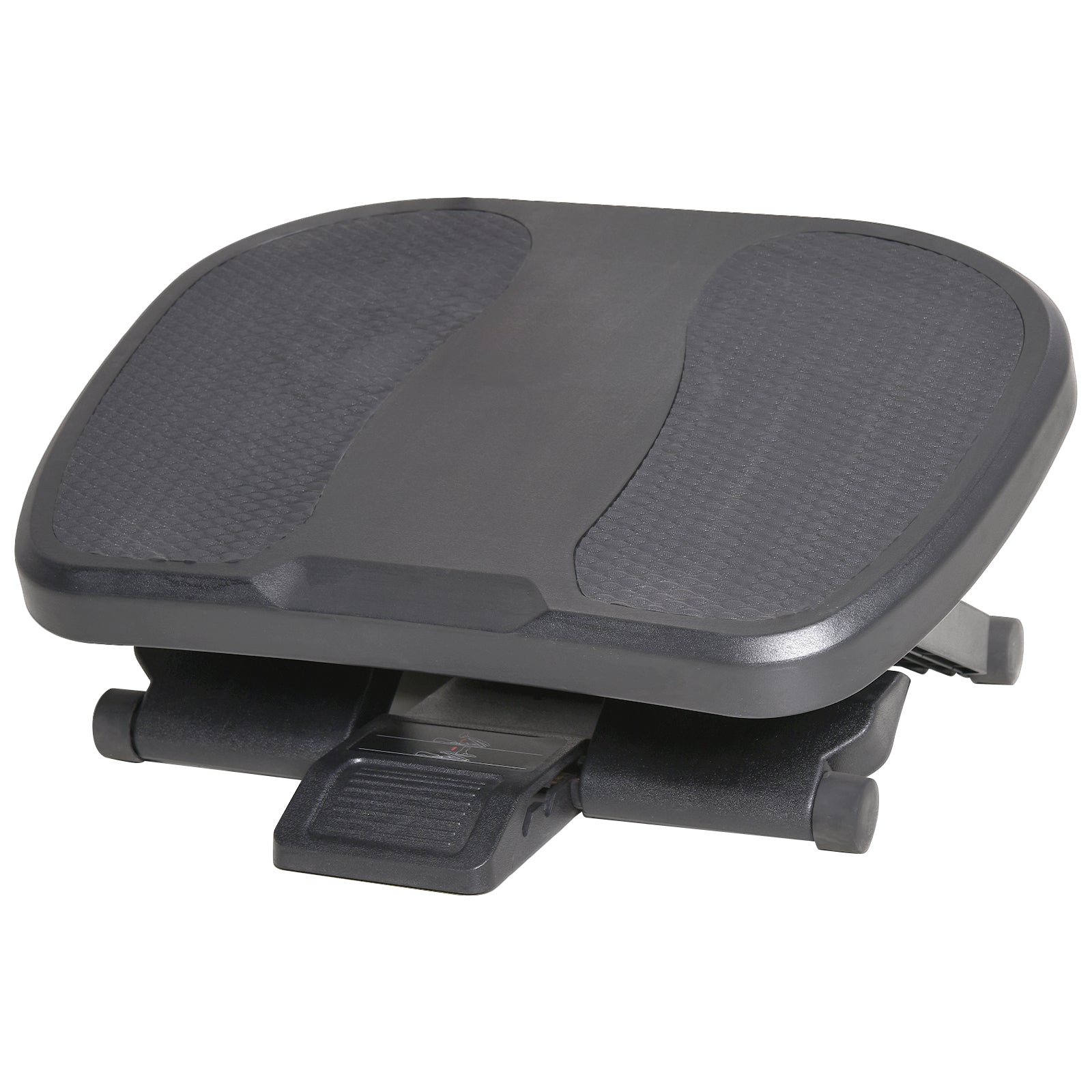 Apoio para os Pés com Inclinação de 0-30° e Massagem - 45x34x10-16,5 cm - Cor Preto