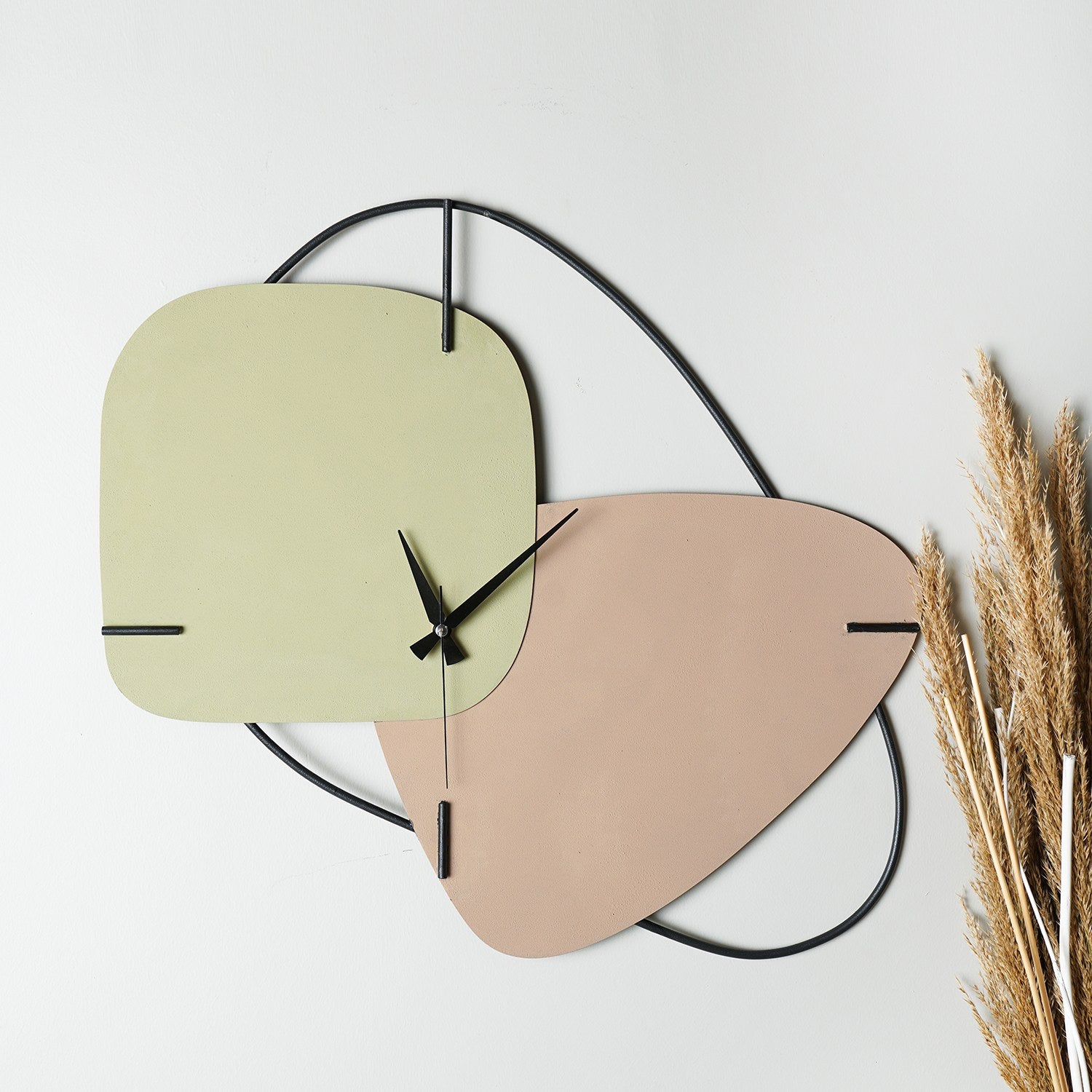 Relógio de Parede Metálico Decorativo 58cm - Mecanismo Silencioso Pintado à Mão