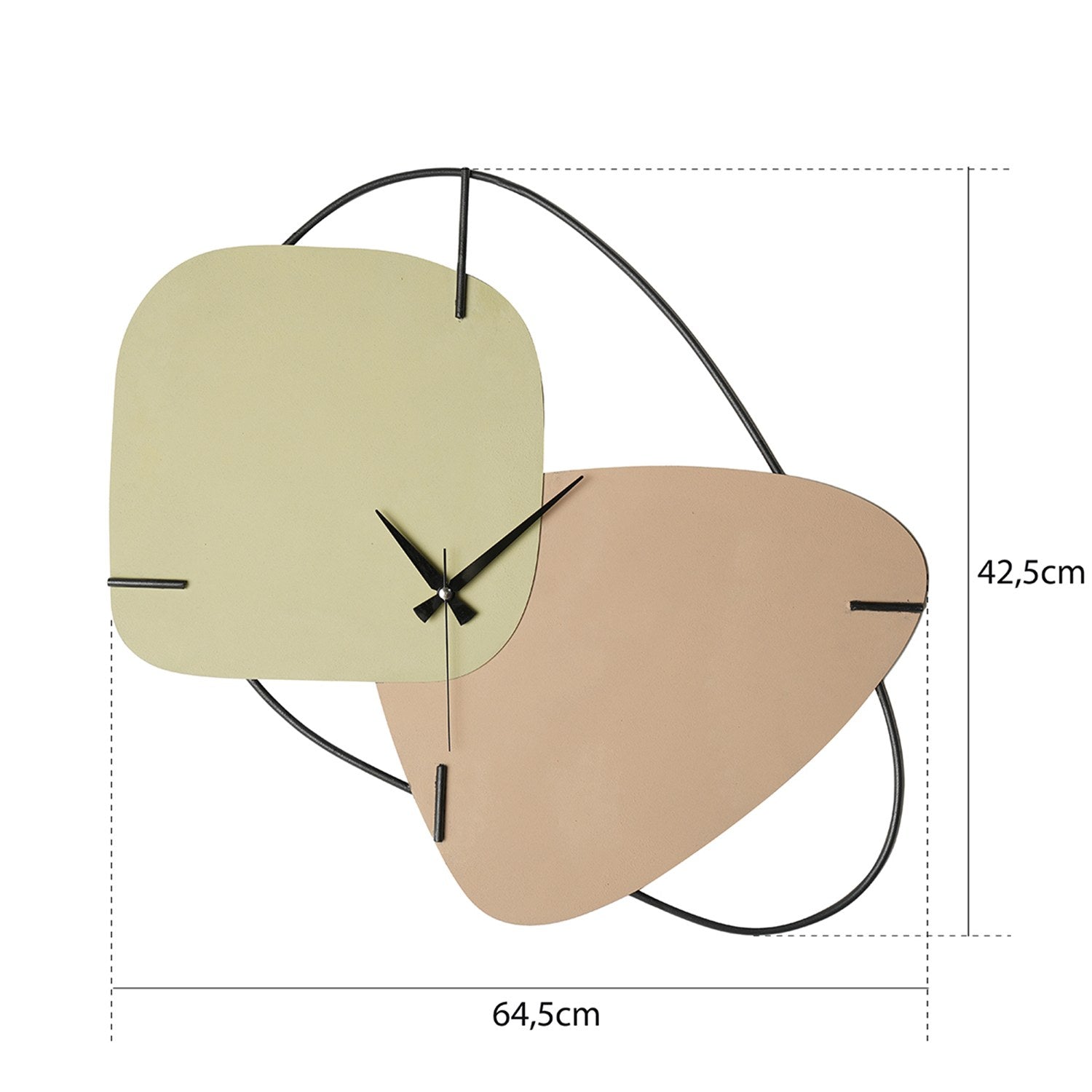 Relógio de Parede Metálico Decorativo 58cm - Mecanismo Silencioso Pintado à Mão
