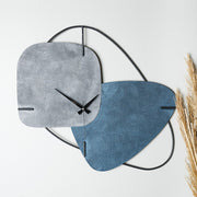 Relógio de parede decorativo em metal – 58 cm de diâmetro – azul e cinza