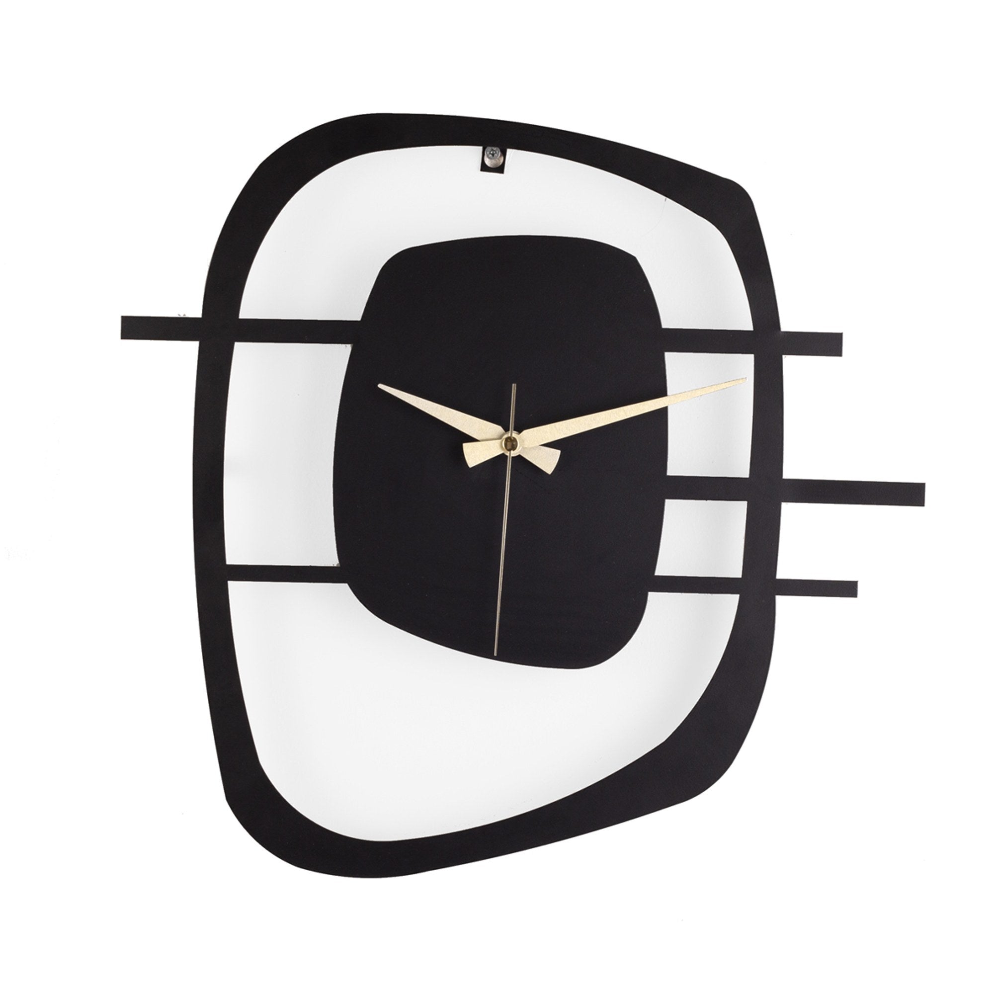 Relógio de Parede Metálico Decorativo Preto 50cm - Mecanismo Silencioso