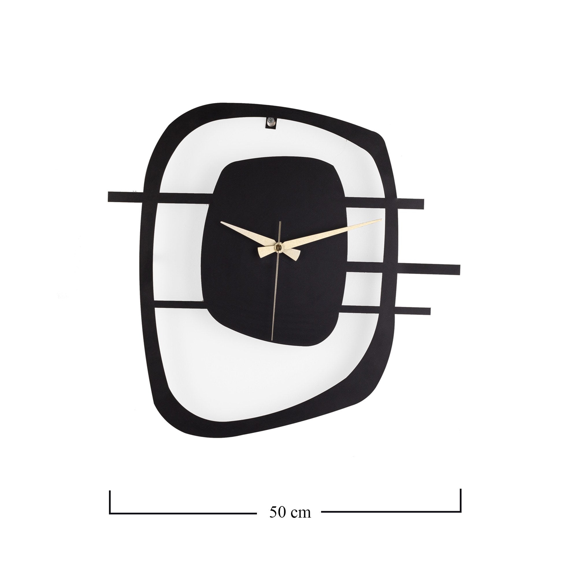 Relógio de Parede Metálico Decorativo Preto 50cm - Mecanismo Silencioso