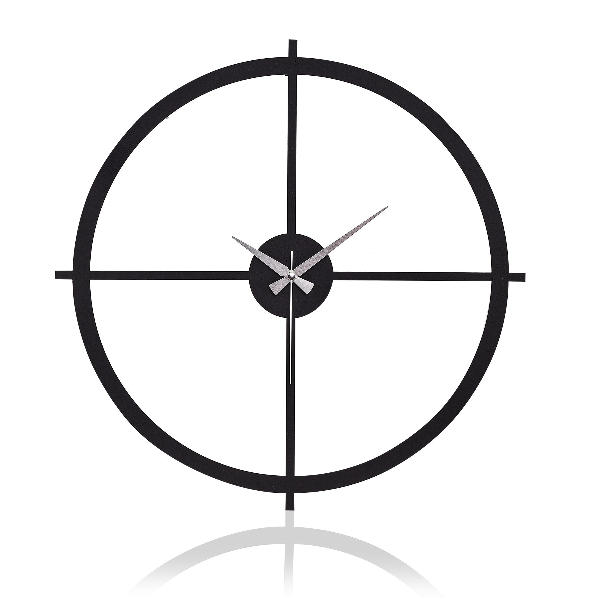 Relógio de Parede Metálico Decorativo Preto 50cm - Mecanismo Silencioso