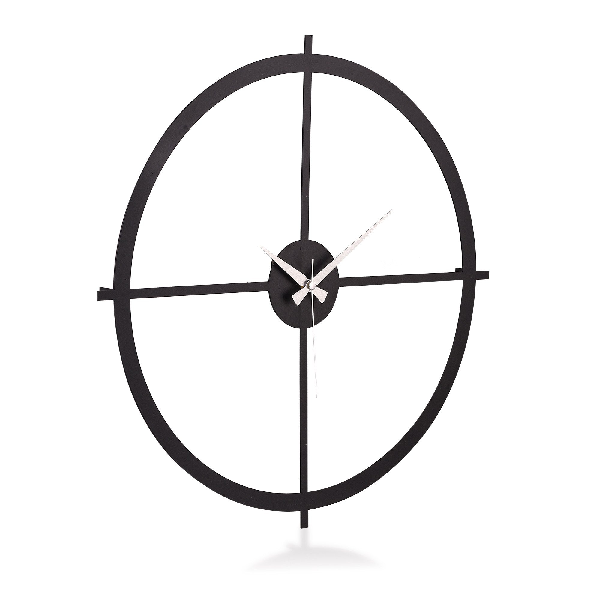 Relógio de Parede Metálico Decorativo Preto 50cm - Mecanismo Silencioso
