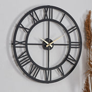 Relógio de Parede Metálico Decorativo Preto 41cm - Mecanismo Silencioso