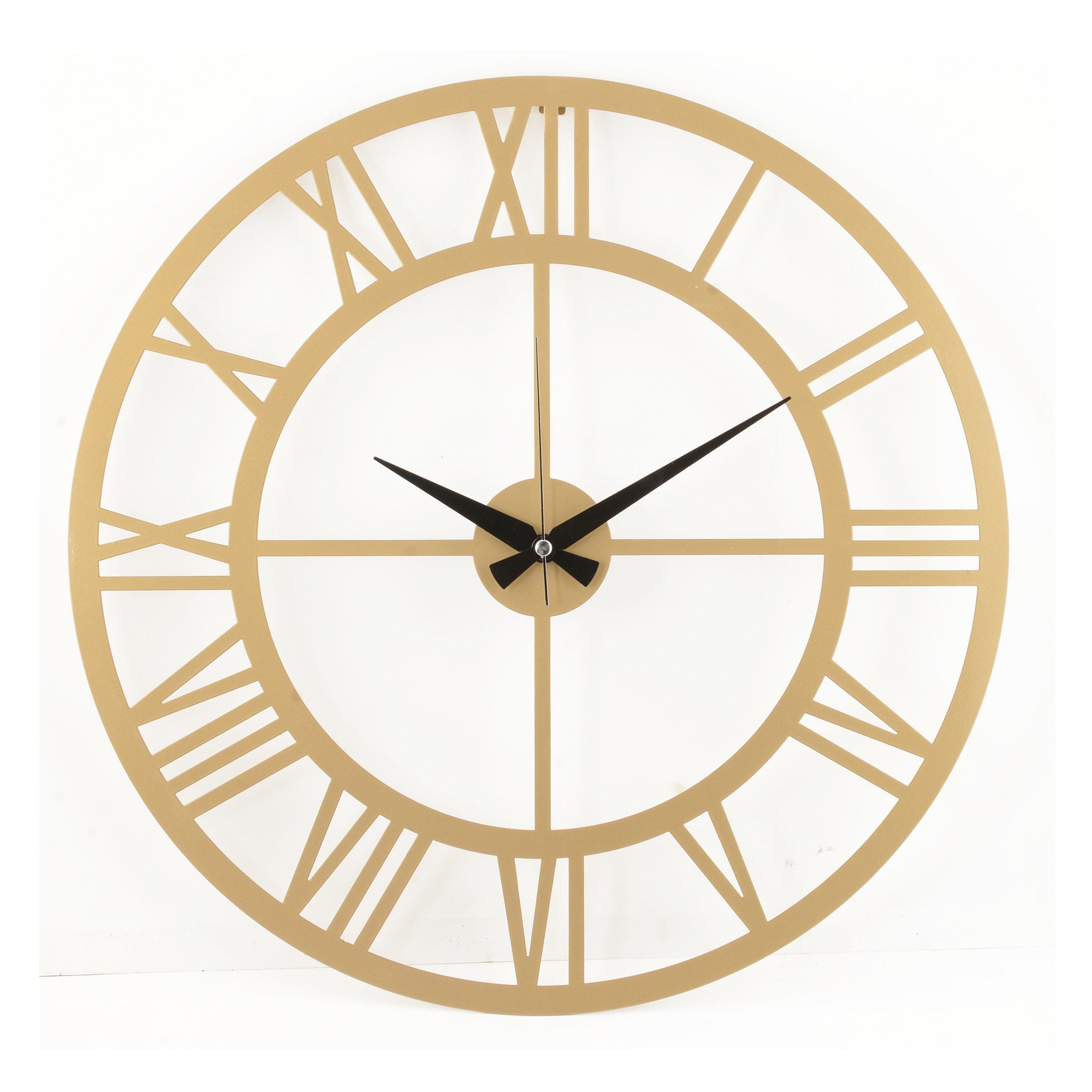 Relógio de Parede Decorativo Dourado em Metal - 41cm Diâmetro com Mecanismo Silencioso