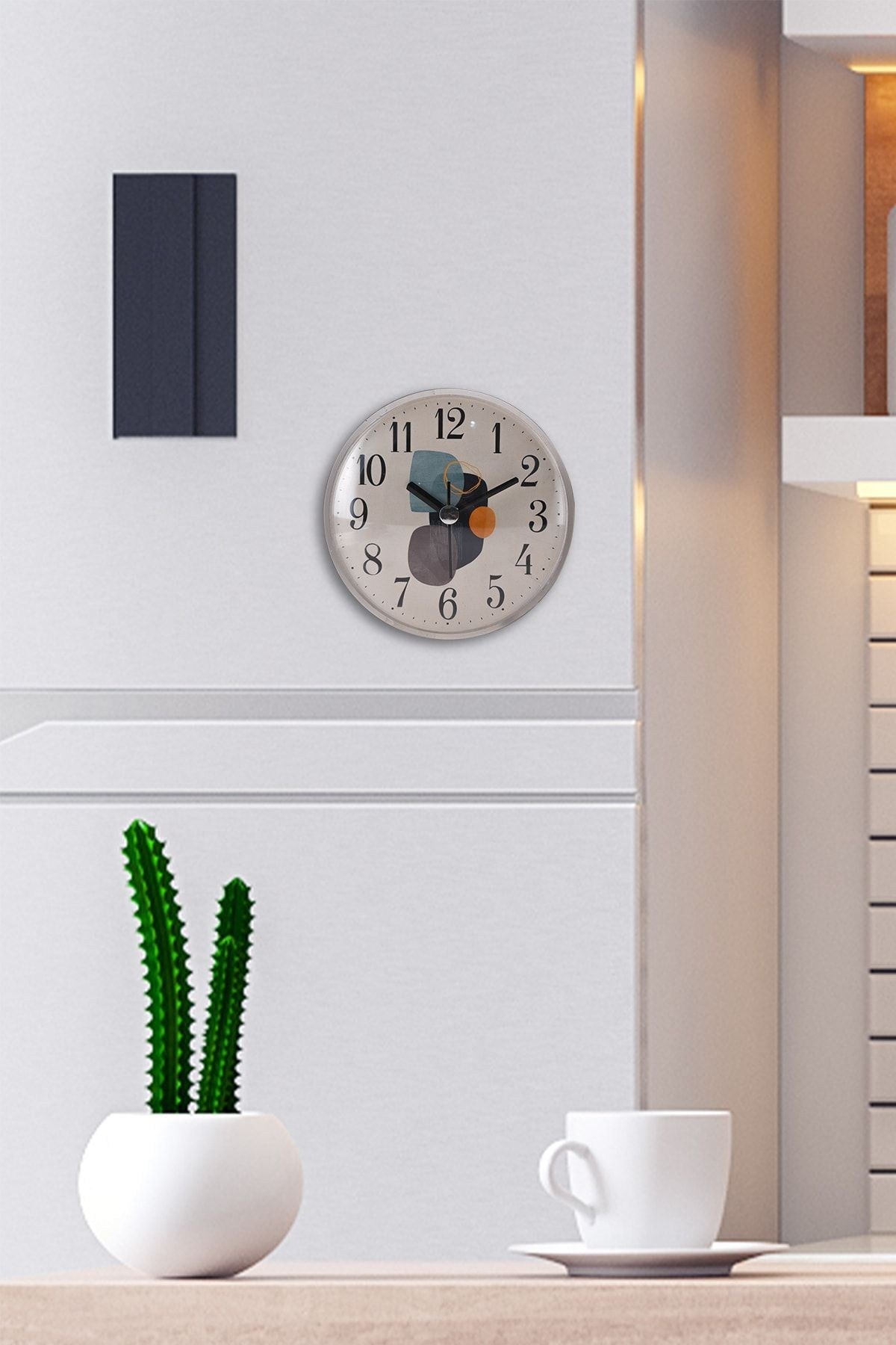 Relógio de Parede Decorativo Multicolor - 11cm de Diâmetro em Plástico Resistente