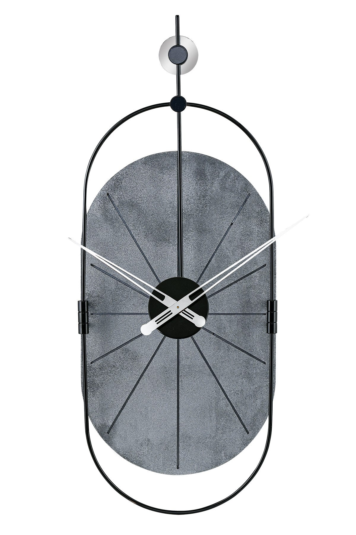 Relógio de Parede Decorativo em Metal e MDF - Design Moderno Silencioso 77x29cm