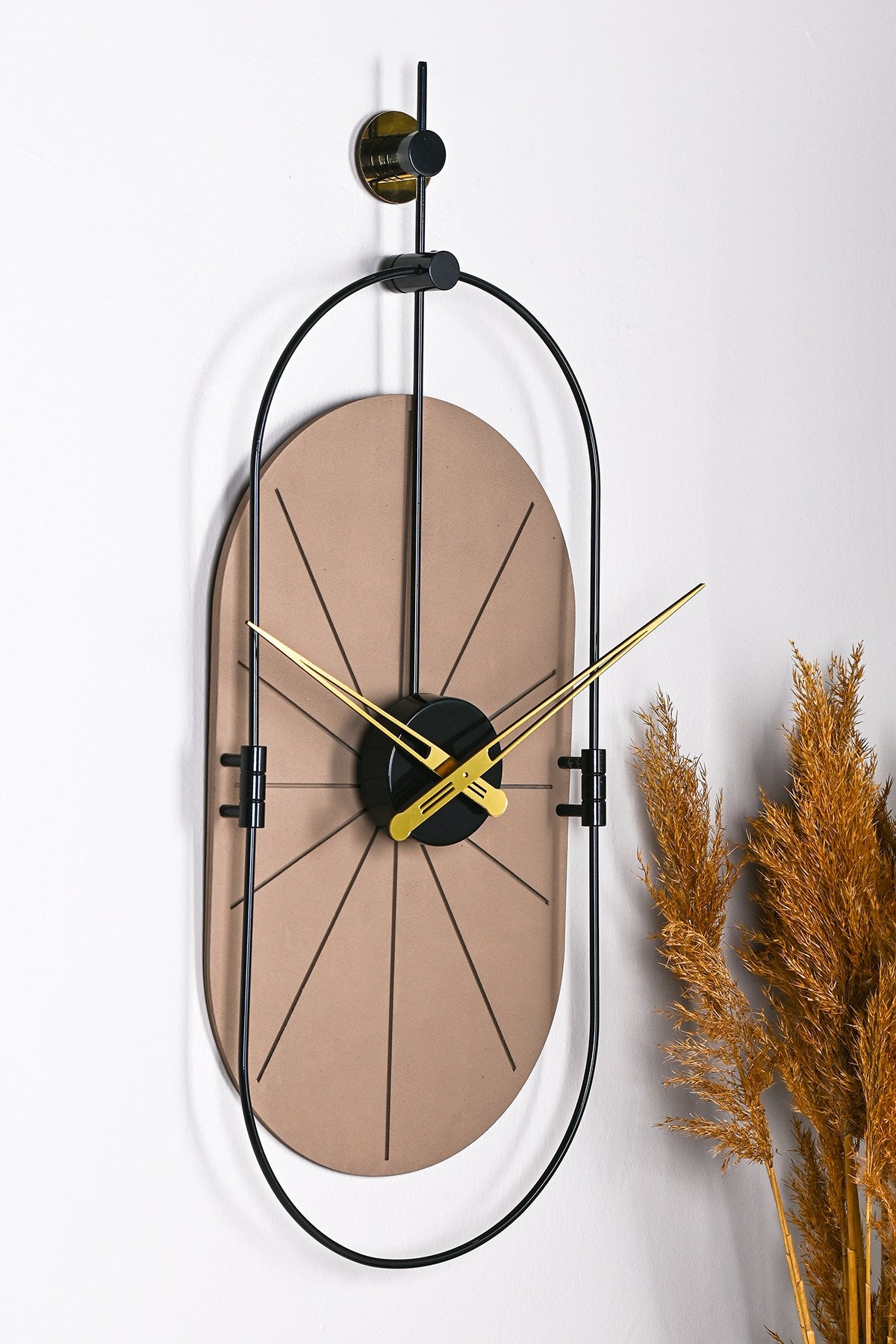 Relógio de Parede Decorativo em Metal e MDF - Design Silencioso de Dupla Camada 77x29cm