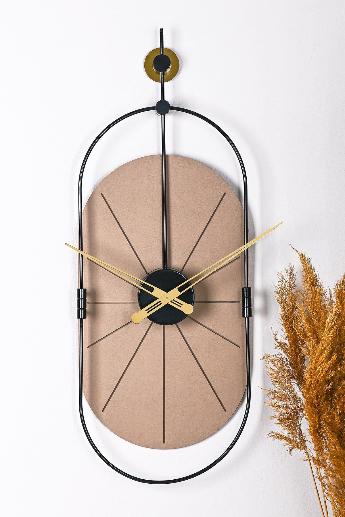 Relógio de Parede Decorativo em Metal e MDF - Design Silencioso de Dupla Camada 77x29cm