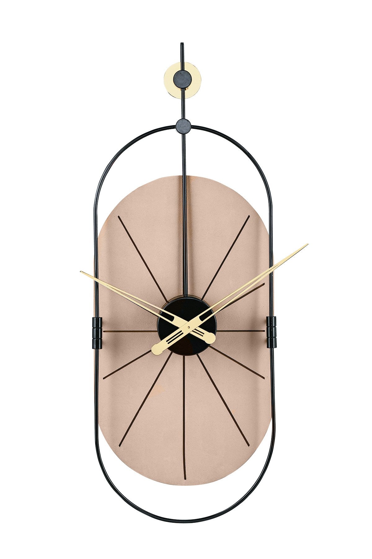 Relógio de Parede Decorativo em Metal e MDF - Design Silencioso de Dupla Camada 77x29cm