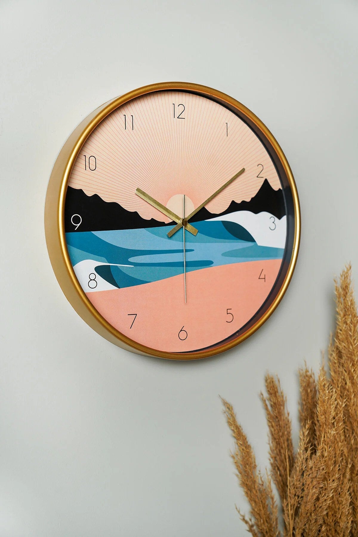 Relógio de Parede Decorativo Multicolor em Vidro 100% - 30cm de Diâmetro