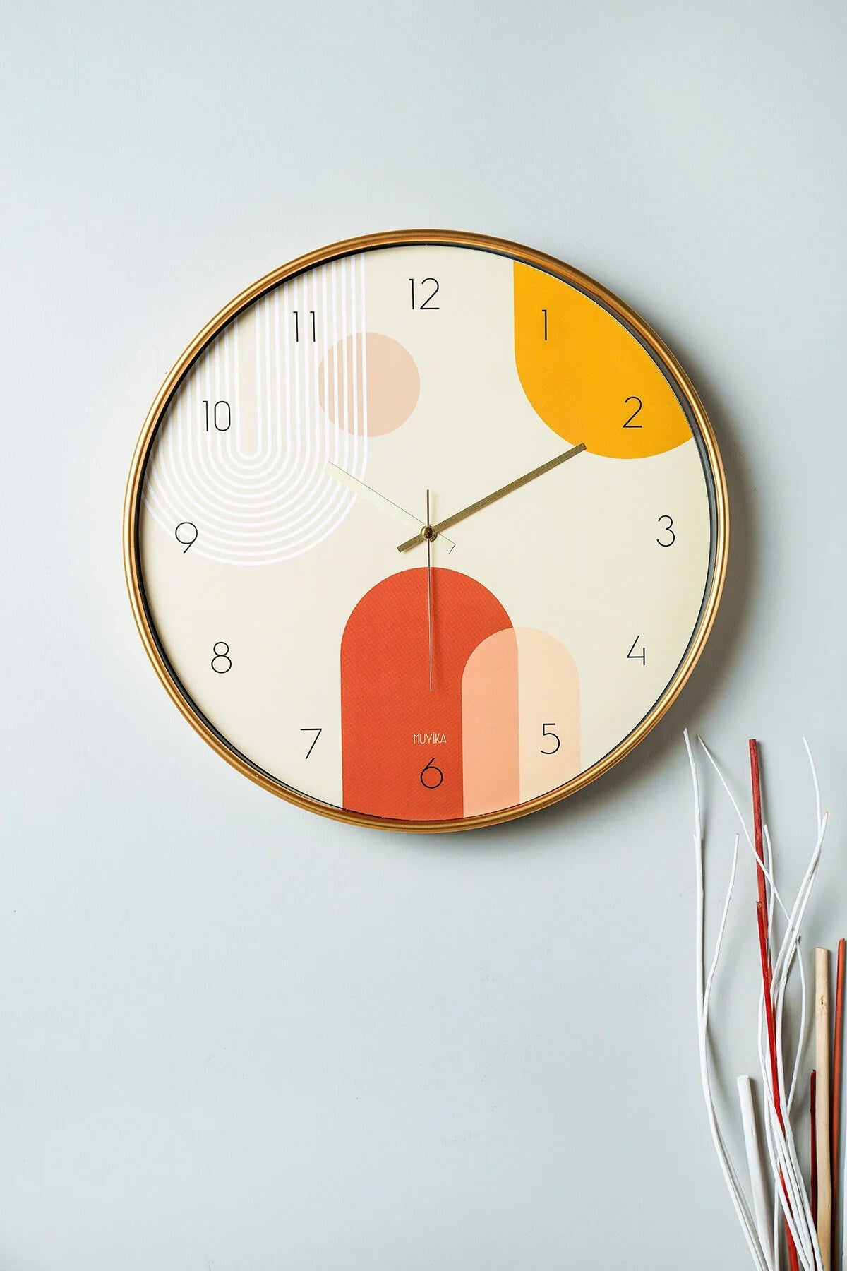 Relógio de Parede Decorativo Multicolor em Vidro 100% - 42cm de Diâmetro, Design Moderno e Elegante