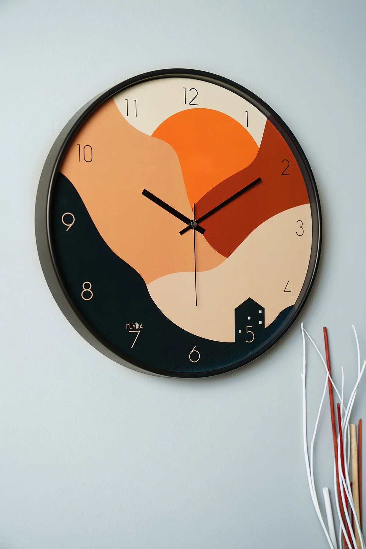 Relógio de Parede Decorativo Multicolor em Vidro 100% - 42cm de Diâmetro, Design Moderno e Elegante