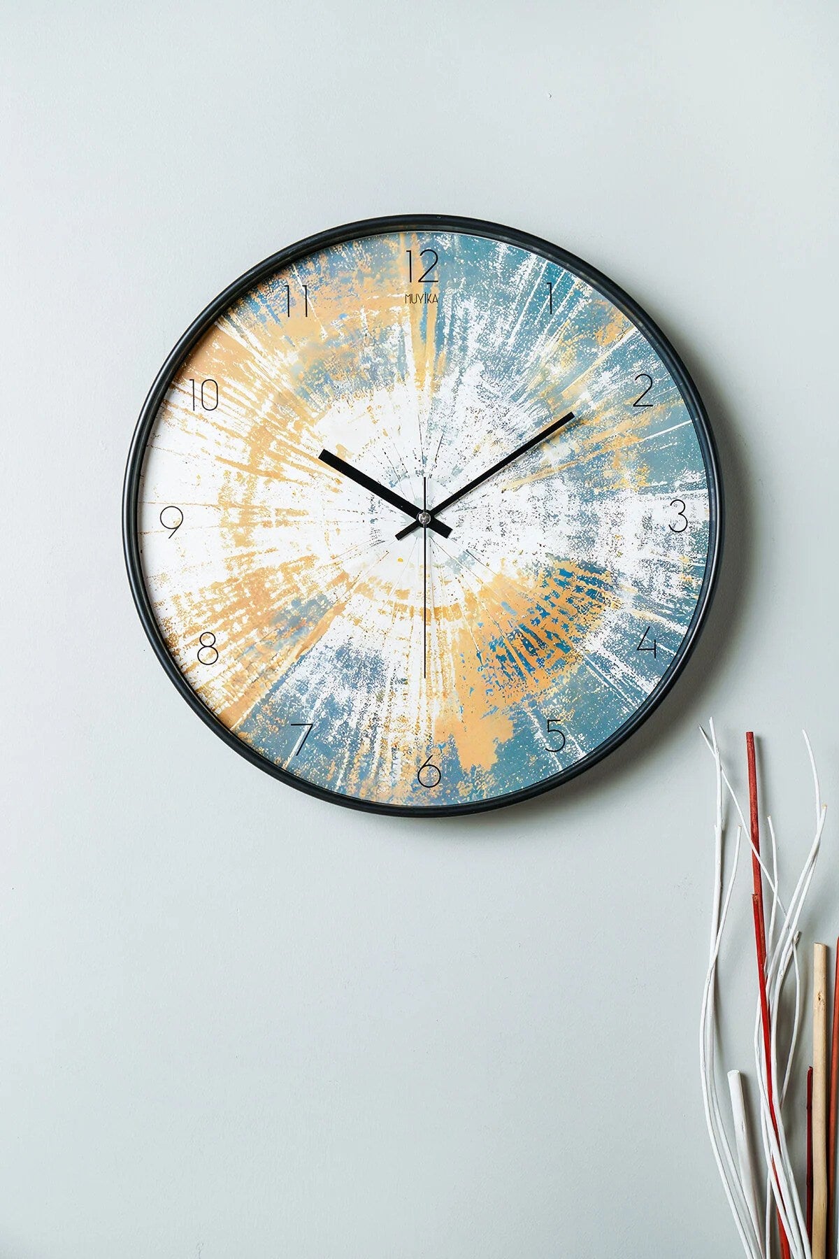 Relógio de Parede Decorativo Multicolor em Vidro 100% - 42cm de Diâmetro, Design Moderno e Elegante