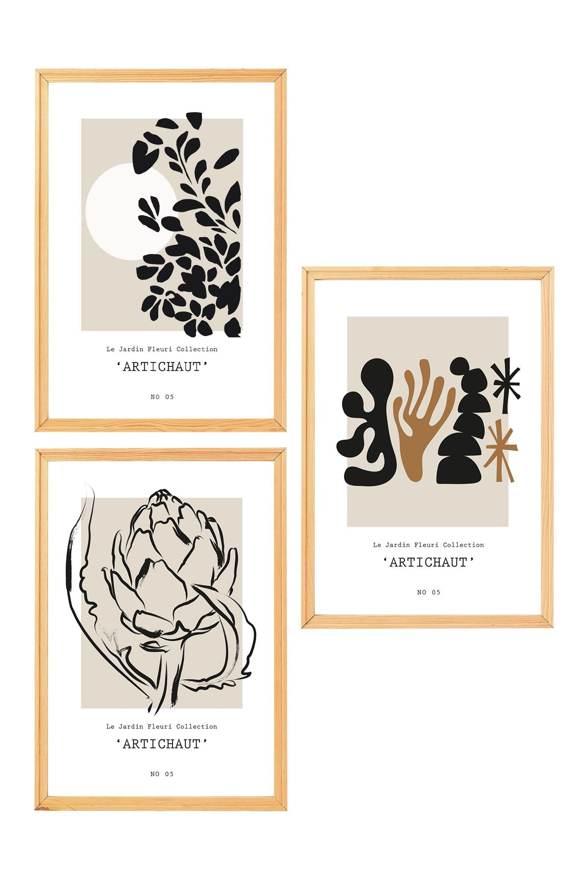 Conjunto de 3 Quadros Decorativos em Madeira Maciça - Arte Multicolor Premium com Acabamento Duplo Brilhante e Mate