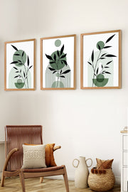 Conjunto de 3 Quadros Decorativos em Madeira de Pinho - 20x30cm com Moldura MDF Multicolor