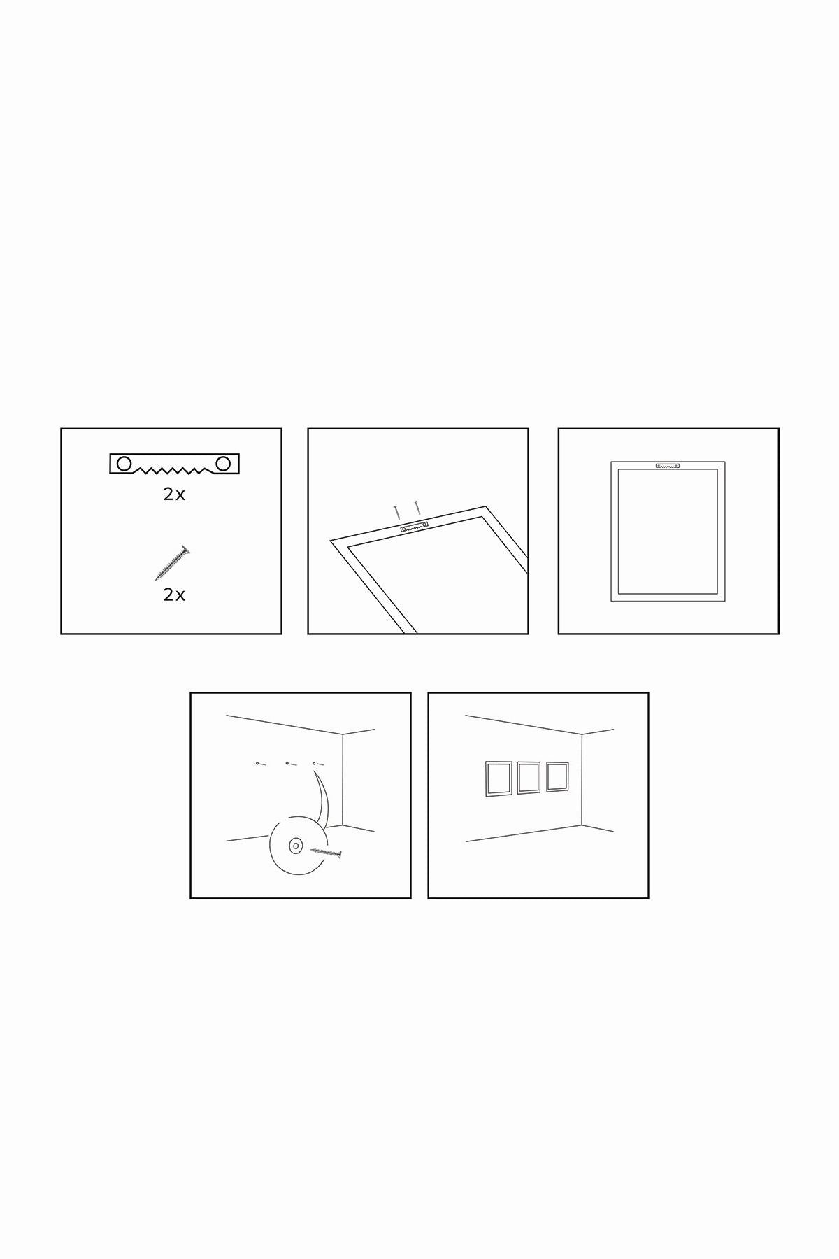 Conjunto de 3 Quadros Decorativos MDF com Moldura de Pinho Maciço - 50x70cm Multicolor
