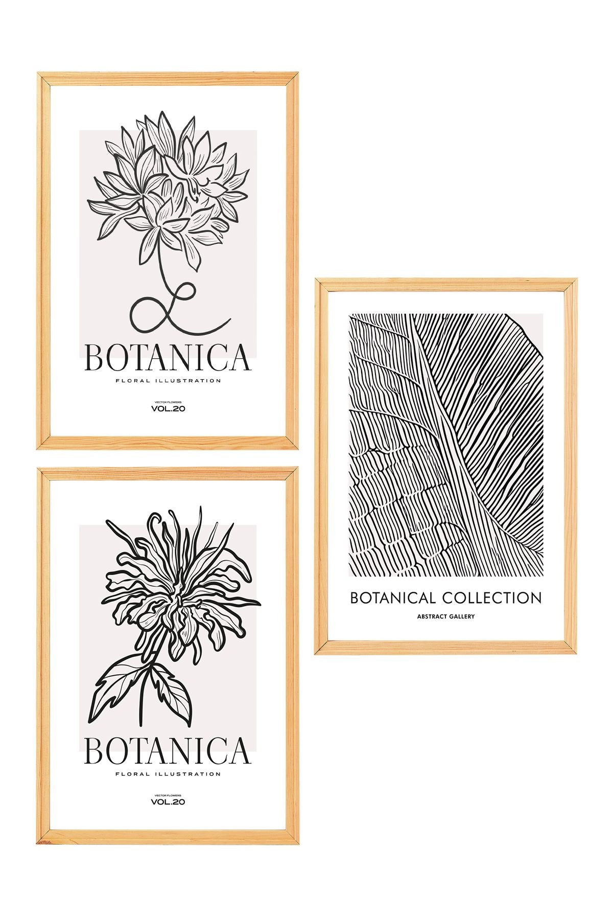 Conjunto de 3 Quadros Decorativos em Madeira Maciça - Arte Multicolor Premium com Acabamento Duplo Brilhante e Mate