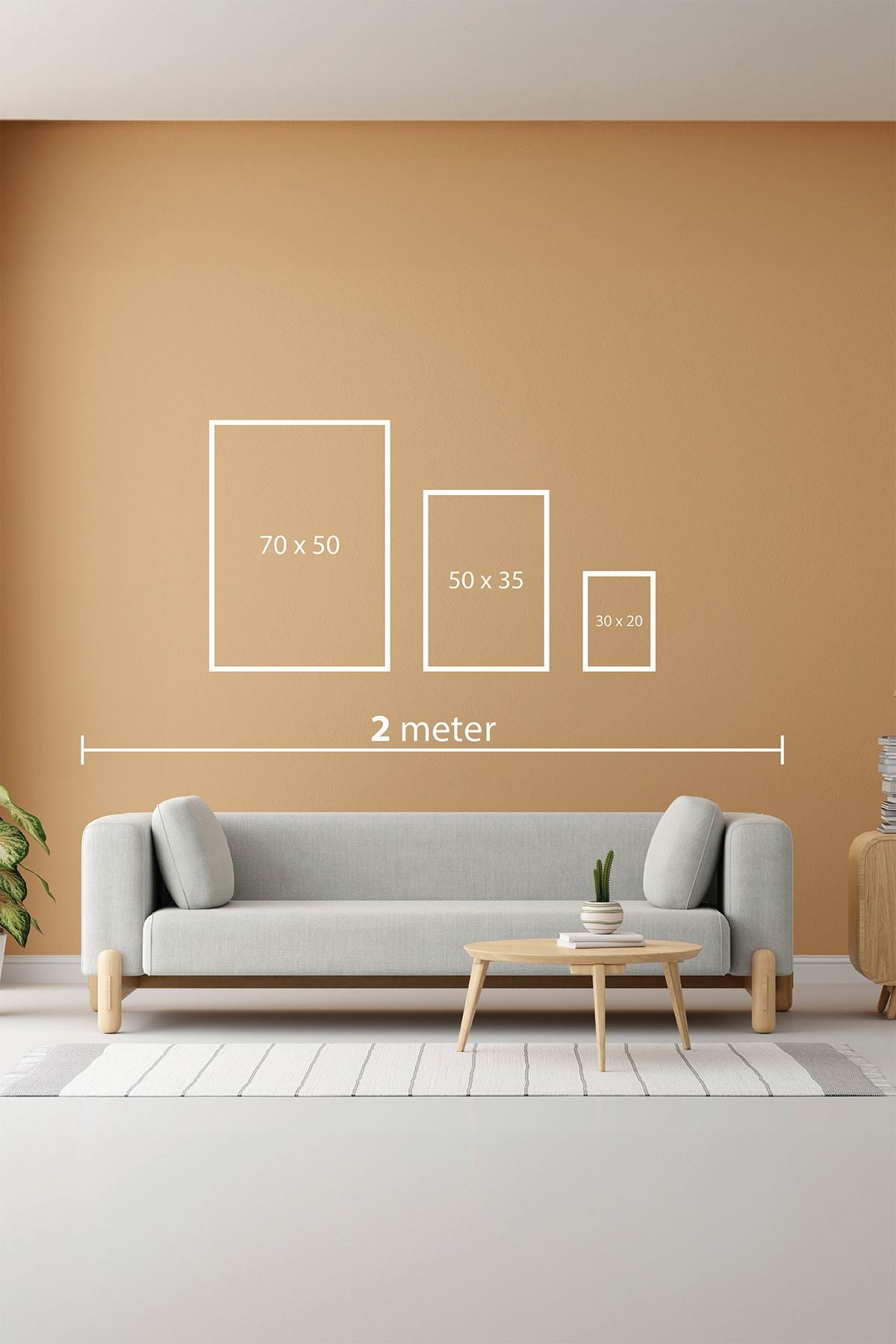 Conjunto de 3 Quadros Decorativos em Madeira de Pinho - 20x30cm com Moldura MDF Multicolor