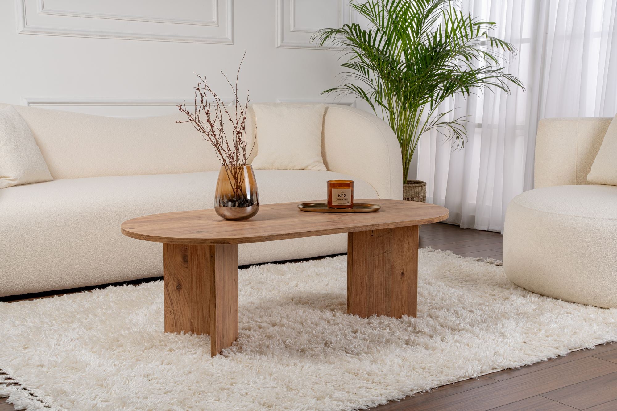 Mesa de Centro – 119 x 60 x 40 cm – Pinho Atlântico – Painel de partículas revestido a melamina