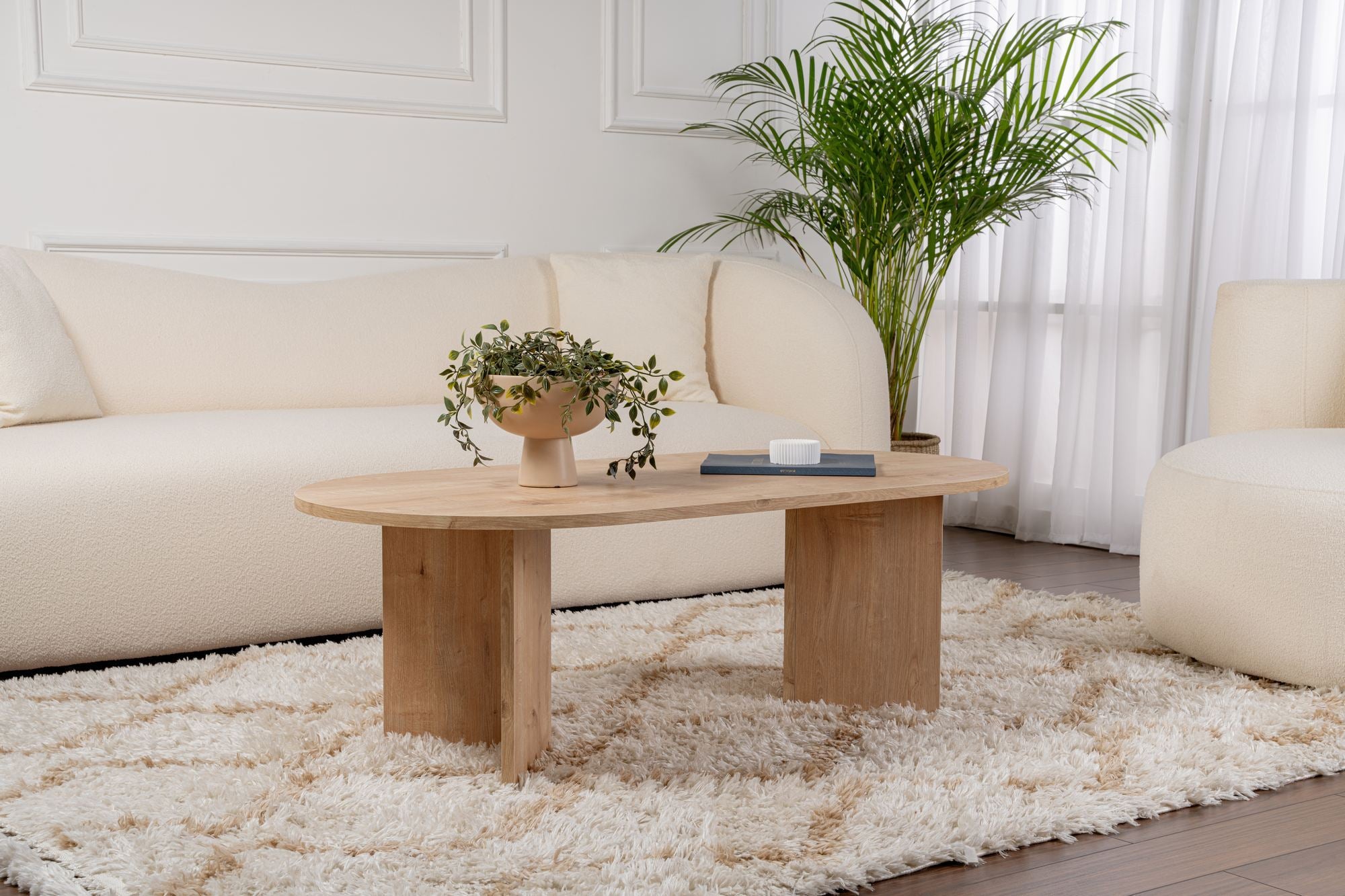Mesa de Centro – 119 x 60 x 40 cm – Carvalho Safira – Painel de Partículas Revestido com Melamina