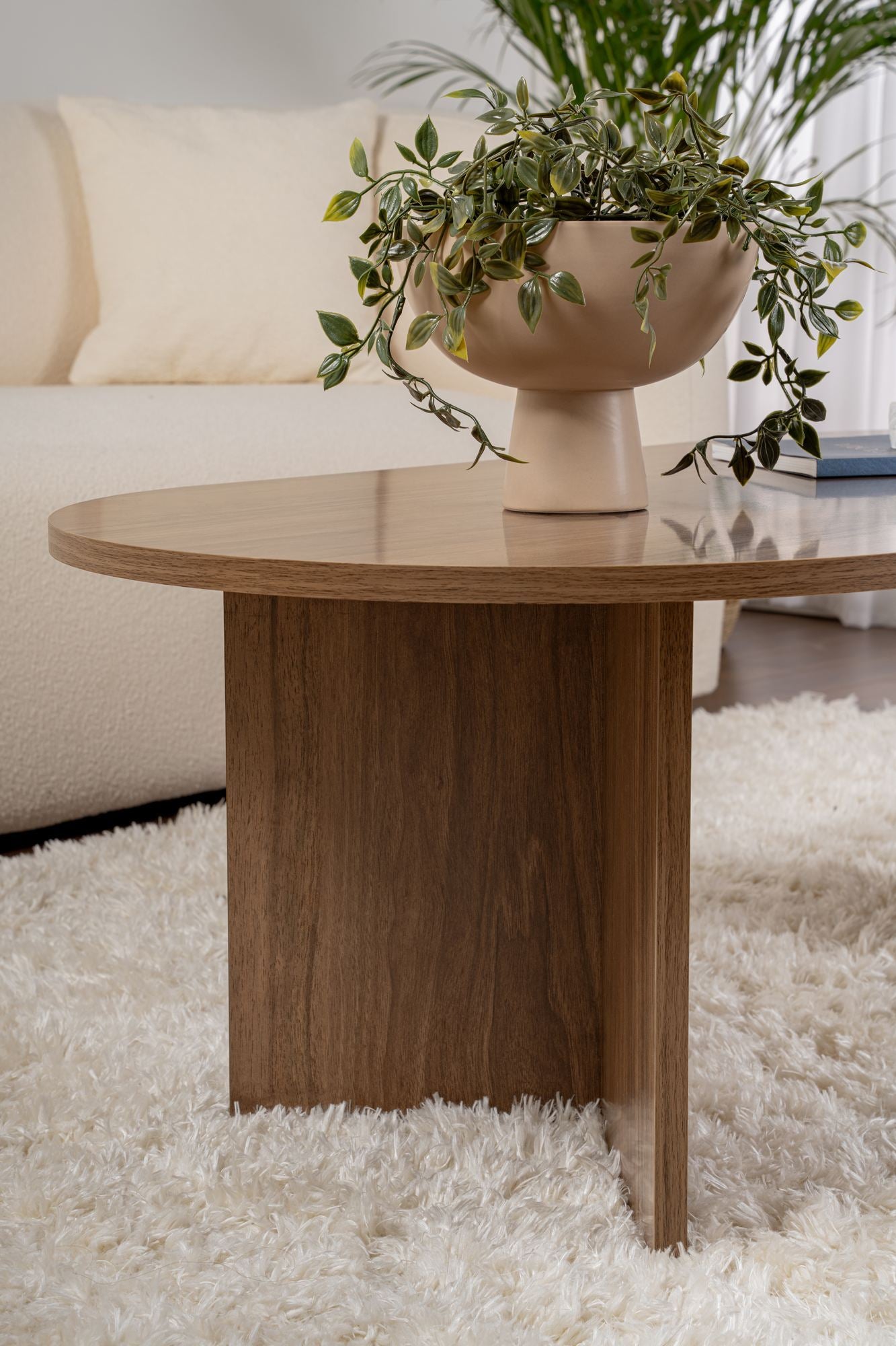 Mesa de Centro – 119 x 60 x 40 cm – Nogueira – Painel de partículas revestido a melamina
