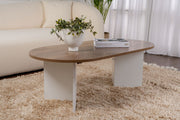 Mesa de Centro – 119 x 40 x 60 cm – Nogueira e Branco – Painel de Partículas revestido a Melamina
