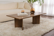 Mesa de Centro Elegante em Nogueira, 119 x 60 x 40 cm | Painel de Partículas 100% Revestido em Melamina, 18 mm de Espessura | Perfeita para Salas de Estar Modernas e Espaços Aconchegantes
