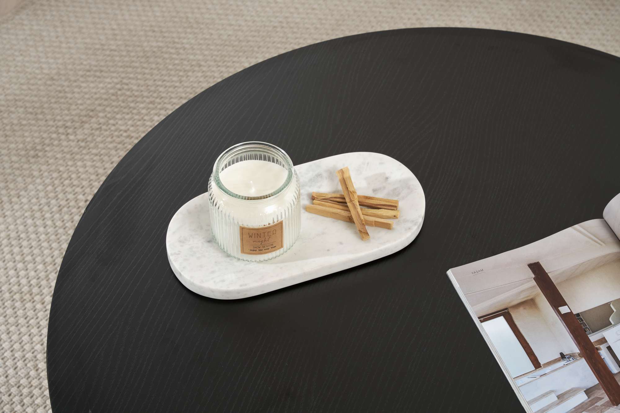 Mesa de Centro Quadrada 90x90cm em Madeira Preta - Revestimento Melamínico Resistente