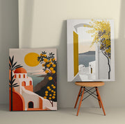 Pintura Decorativa em Tela (2 Peças) – 50 x 70 cm – Moldura de Madeira