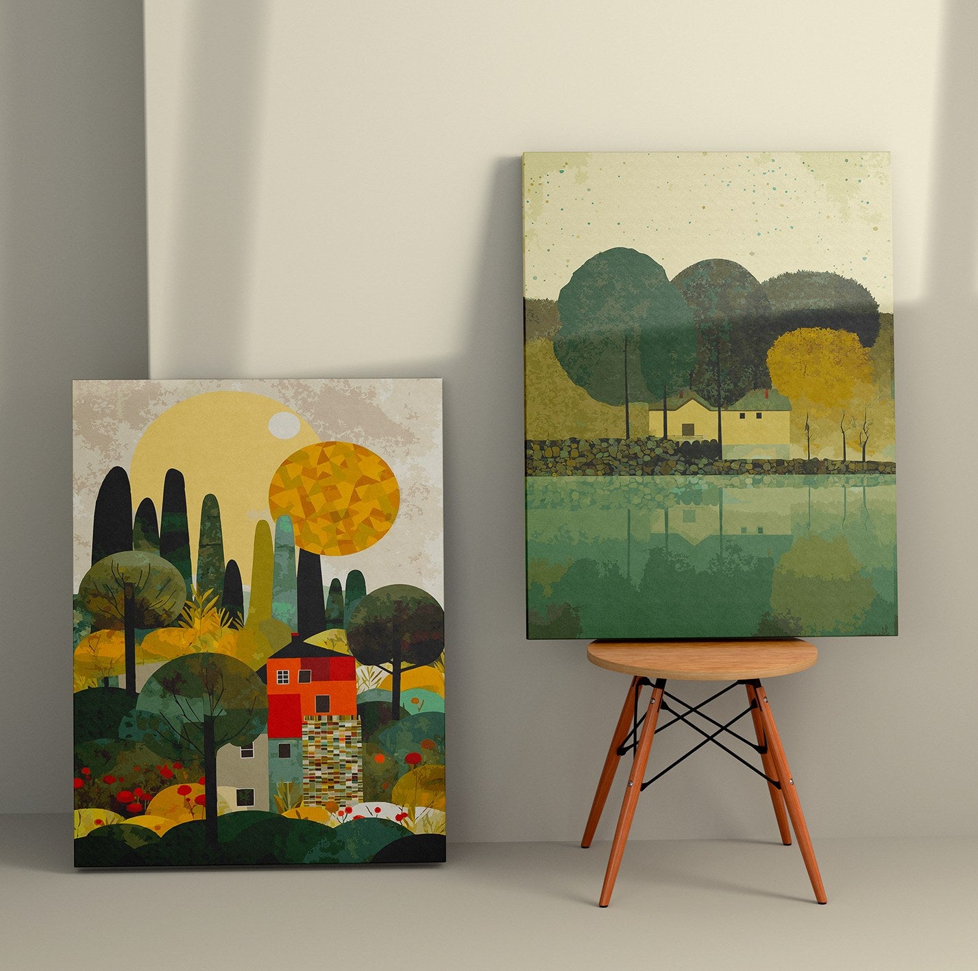 Pintura Decorativa em Tela – 50 x 70 cm – 100% Tela e Moldura de Madeira