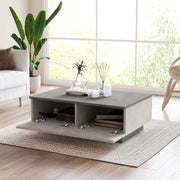 Mesa de Centro Moderna – 90 x 31,6 x 60 cm – Prata e Antracite – Melamina