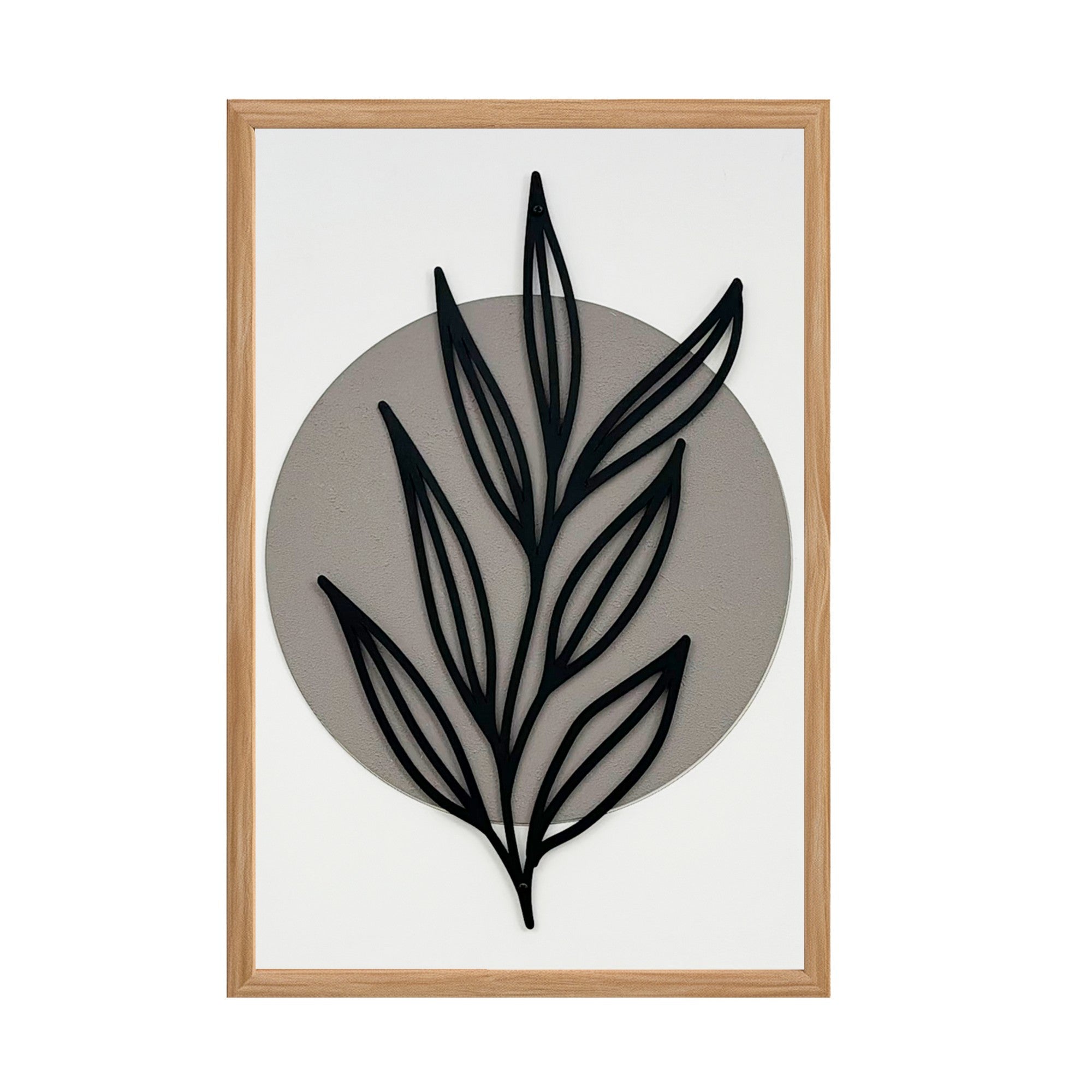 Arte Decorativa "Simplicity Large" - Quadro MDF Emoldurado Multicolor 50x70cm com Figura Metálica