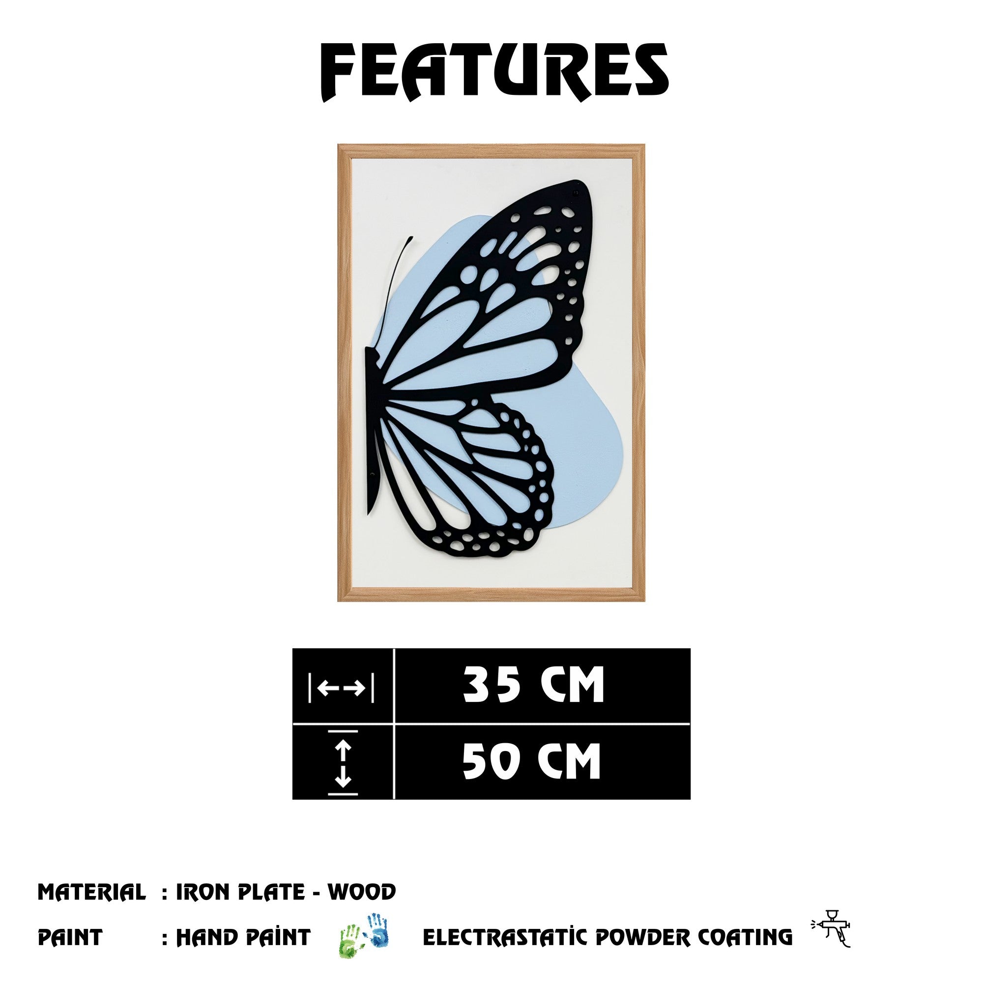 Quadro Decorativo MDF "Aura of Peace Small" Multicolor com Moldura em Pinho - 50x35cm