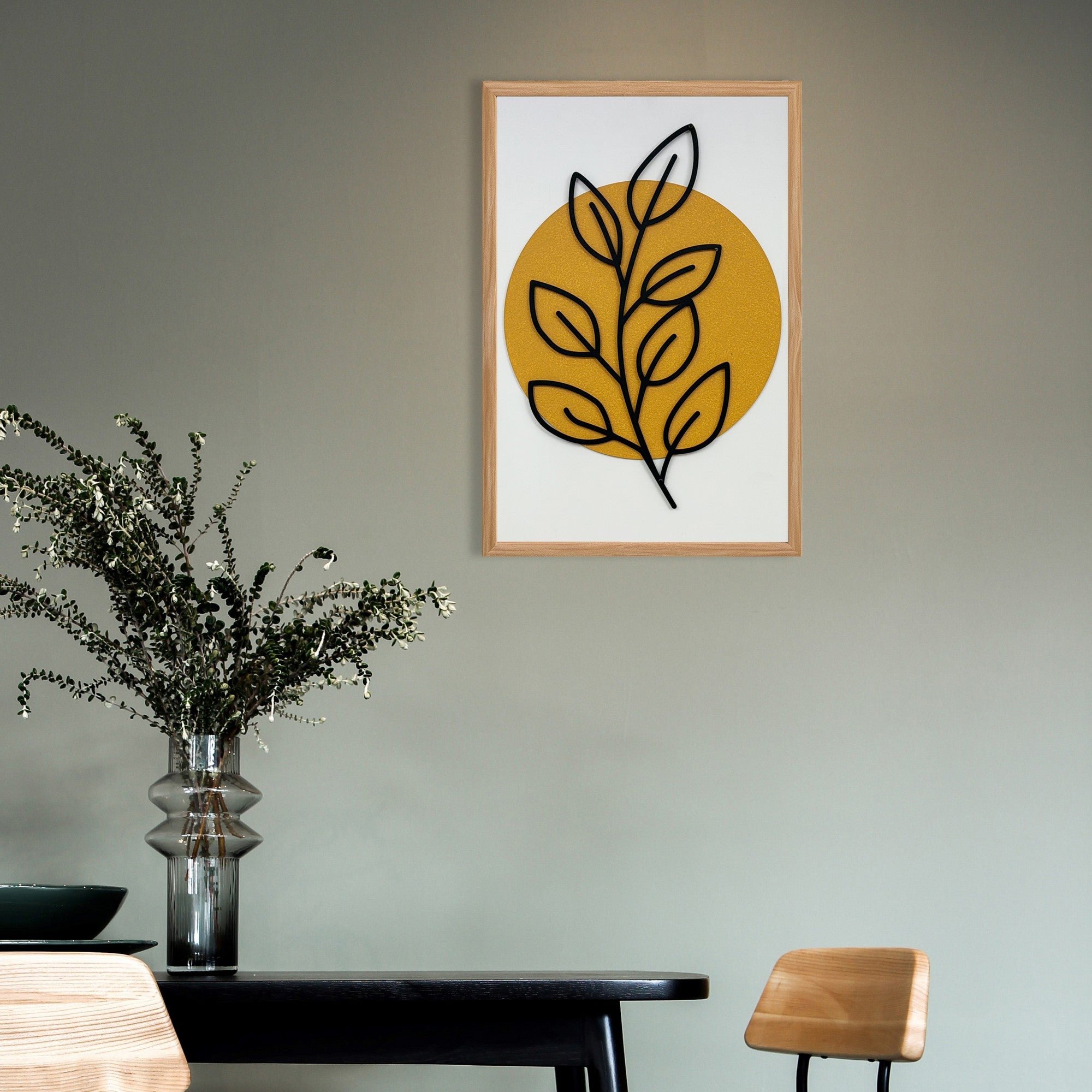 Quadro Decorativo MDF "Sonhos Coloridos" - Arte Multicolor com Moldura em Pinho 50x35cm