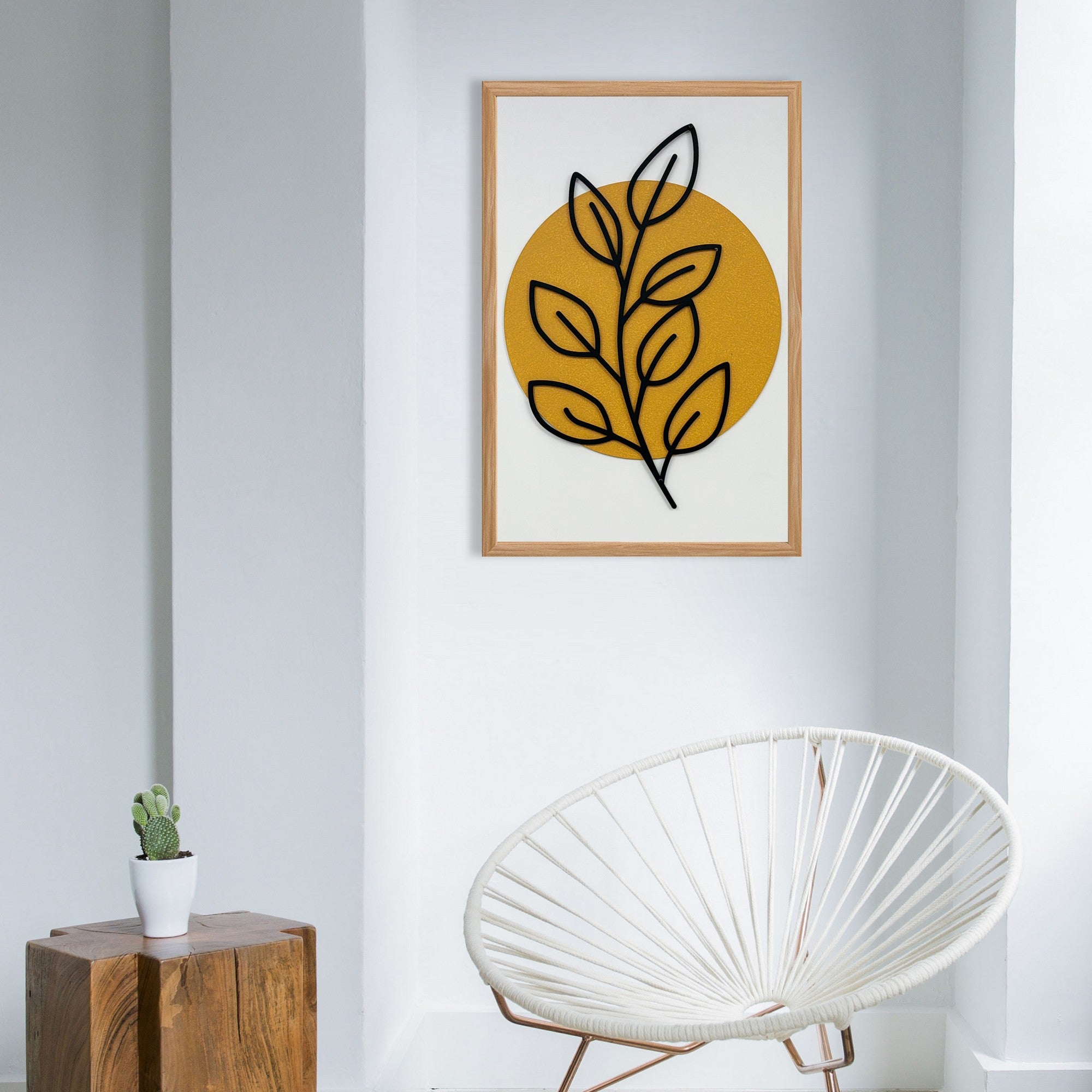 Quadro Decorativo MDF "Sonhos Coloridos" - Arte Multicolor com Moldura em Pinho 50x35cm